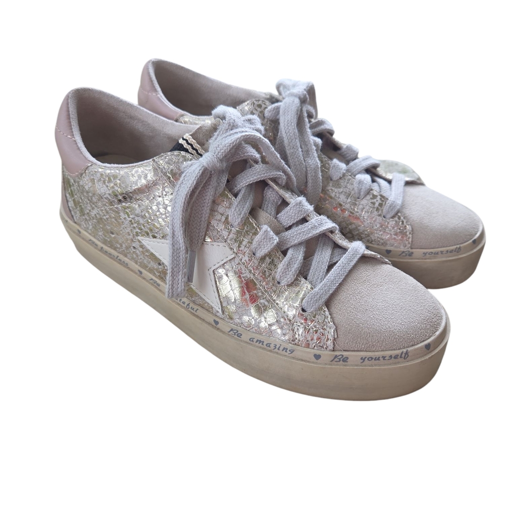 Shu Shop Reba Gold Snake Print With White Star Size 6 - Picture 2 of 11